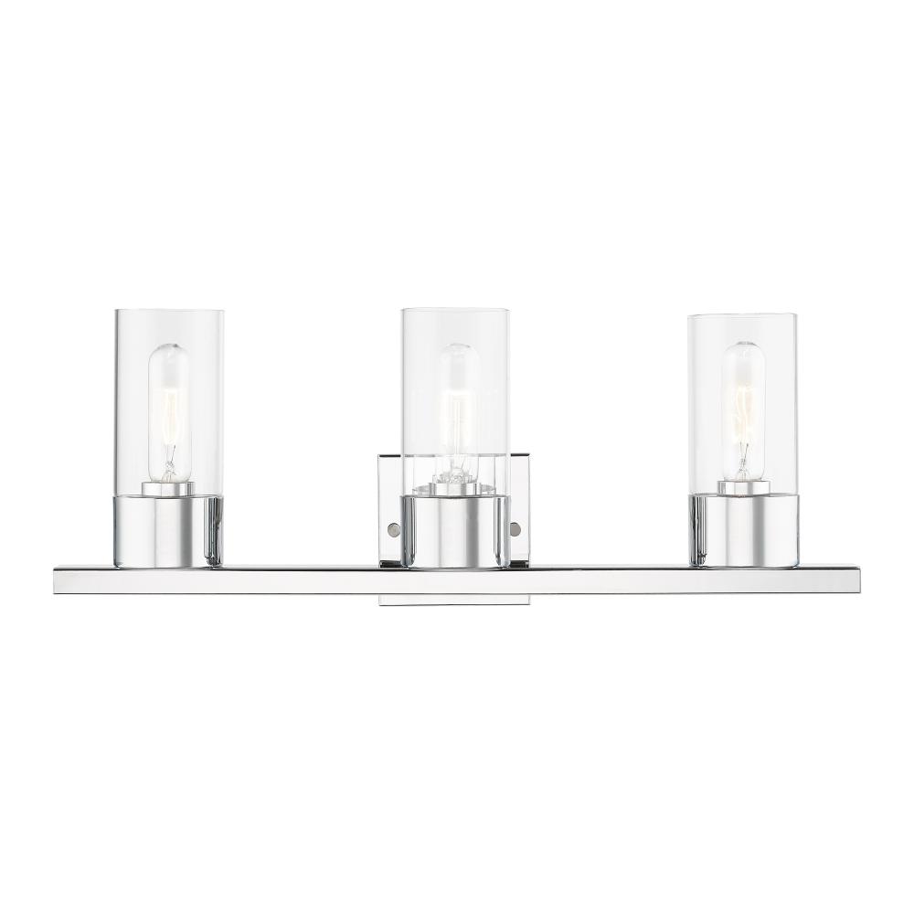 3 Light Polished Chrome Vanity Sconce