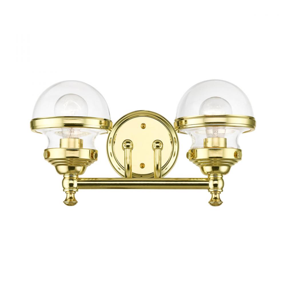 Polished Brass 2-Light Vanity Sconce