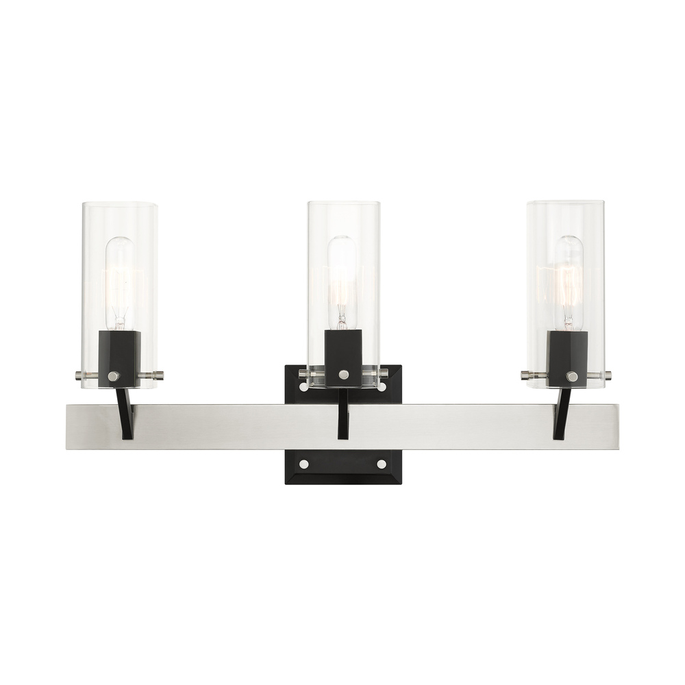 3 Lt Brushed Nickel Vanity Sconce