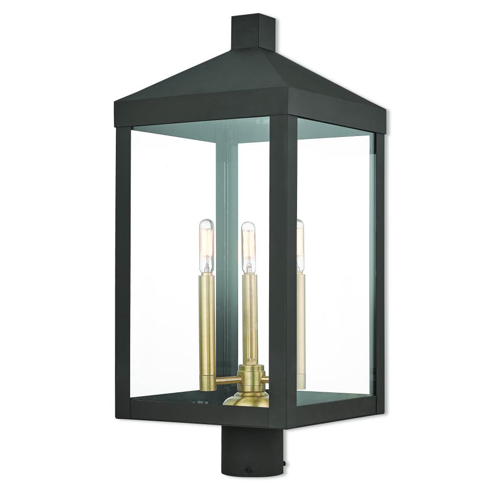 3 Lt BZ Outdoor Post Top Lantern