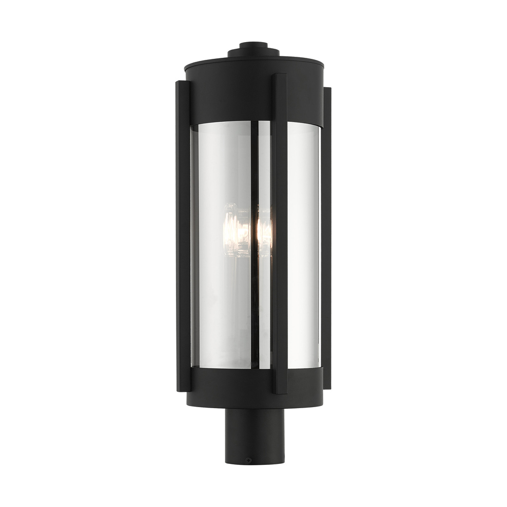 3 Lt Black Outdoor Post Top Lantern