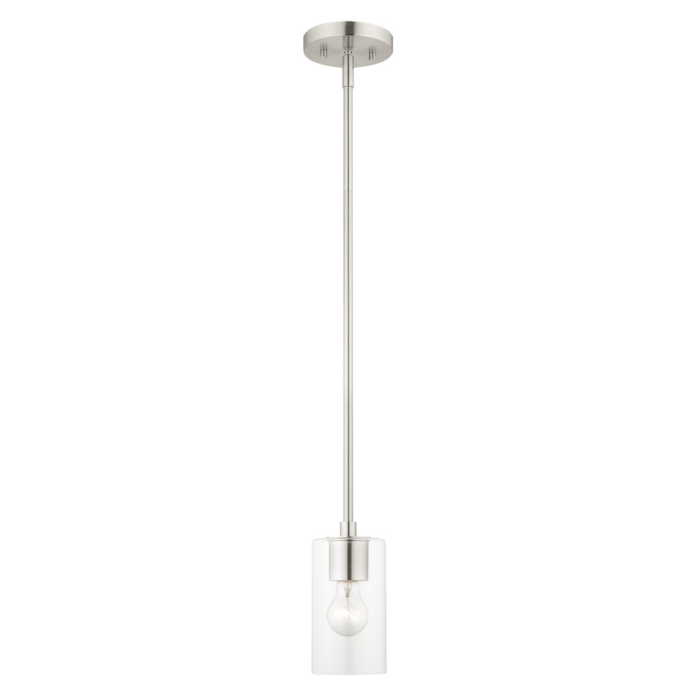 1 Lt Brushed Nickel Pendant