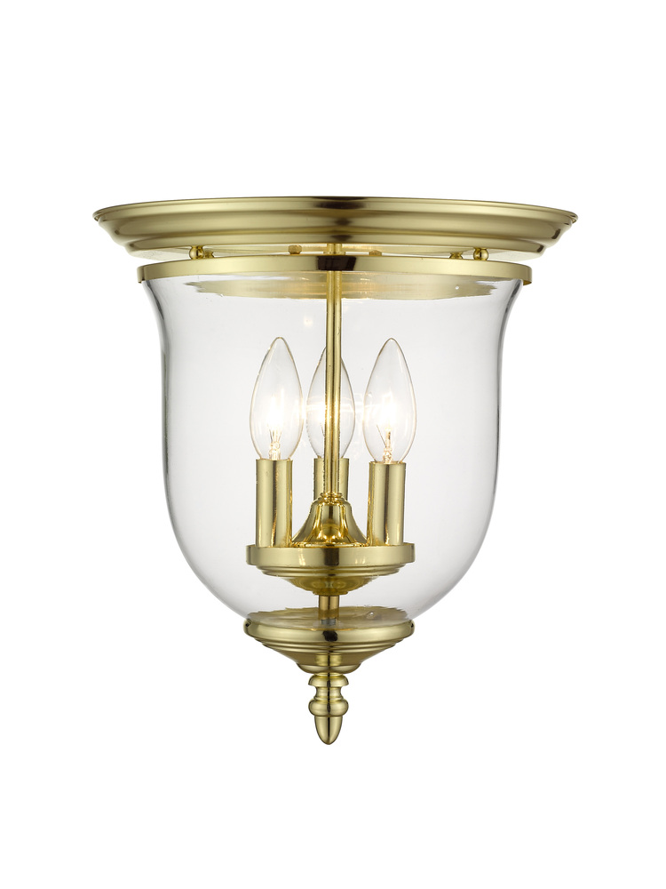 3 Light Polished Brass Ceiling Mount