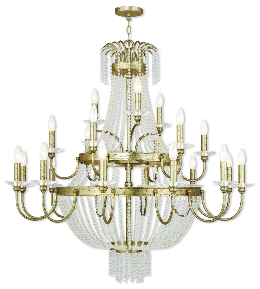 21 Light Winter Gold Foyer Chandelier