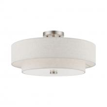 Livex Lighting 51085-91 - 4 Light Brushed Nickel Semi-Flush