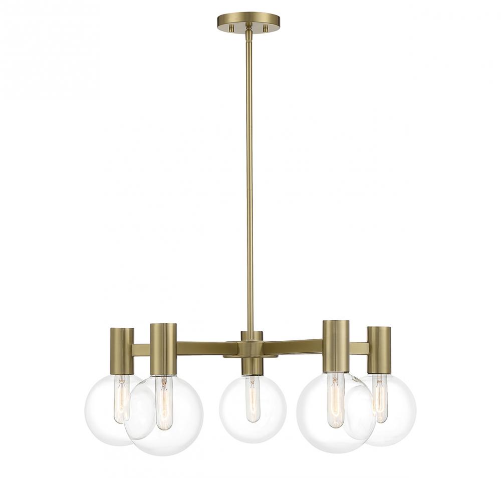 Wright 5-Light Chandelier in Warm Brass