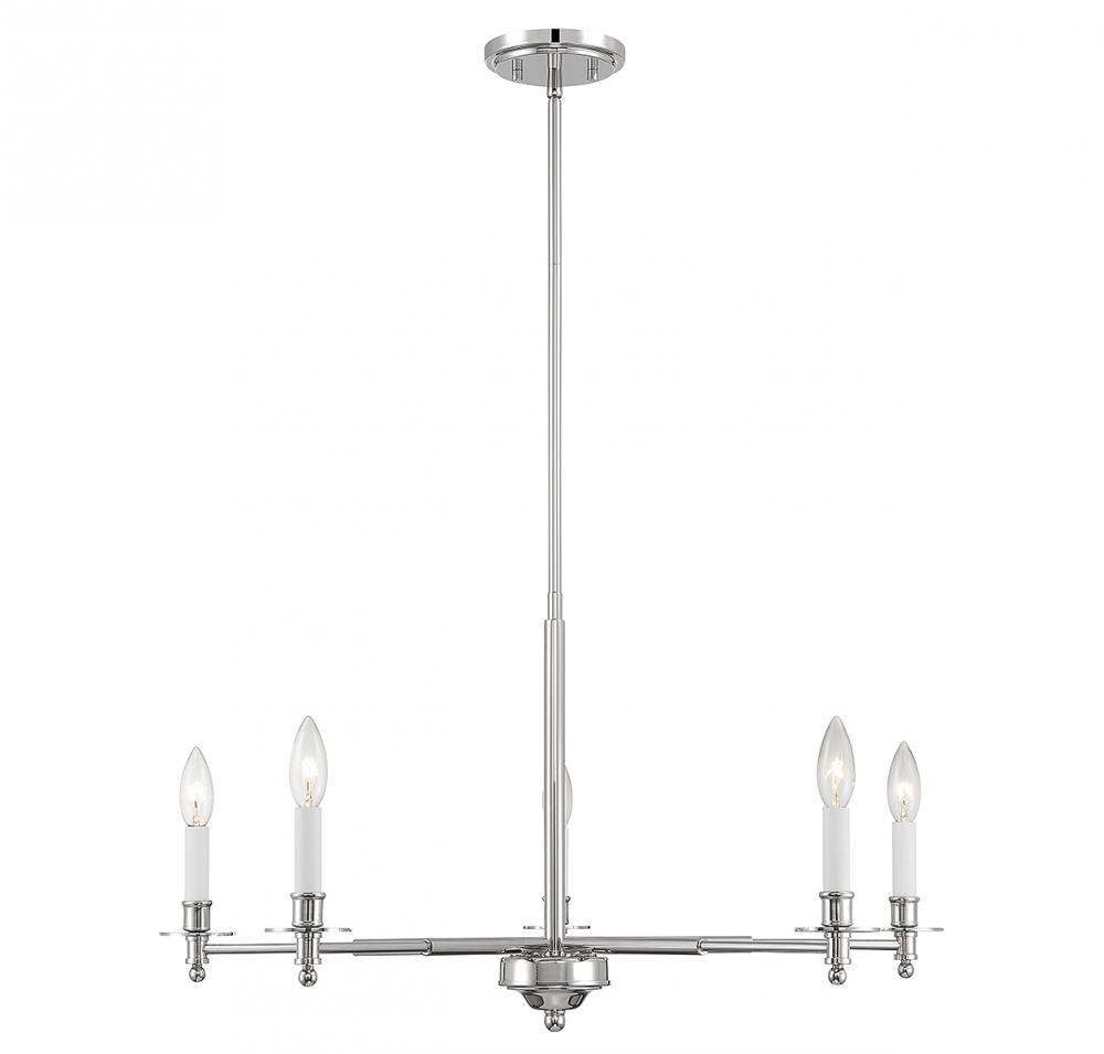 Jasmine 5-Light Chandelier in Polished Nickel