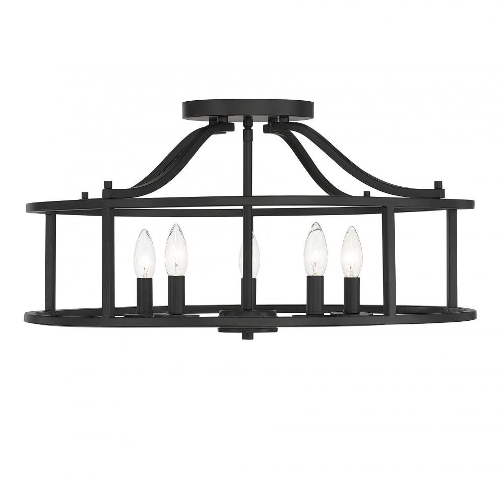 Stockton 5-Light Ceiling Light in Matte Black