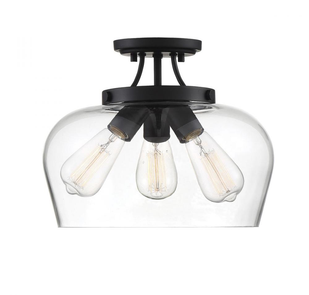 Octave 3-Light Ceiling Light in Black