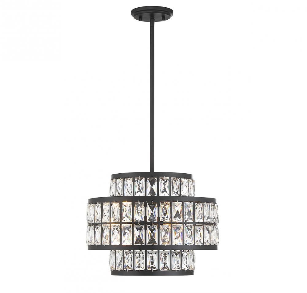 Renzo 3-Light Pendant in Matte Black