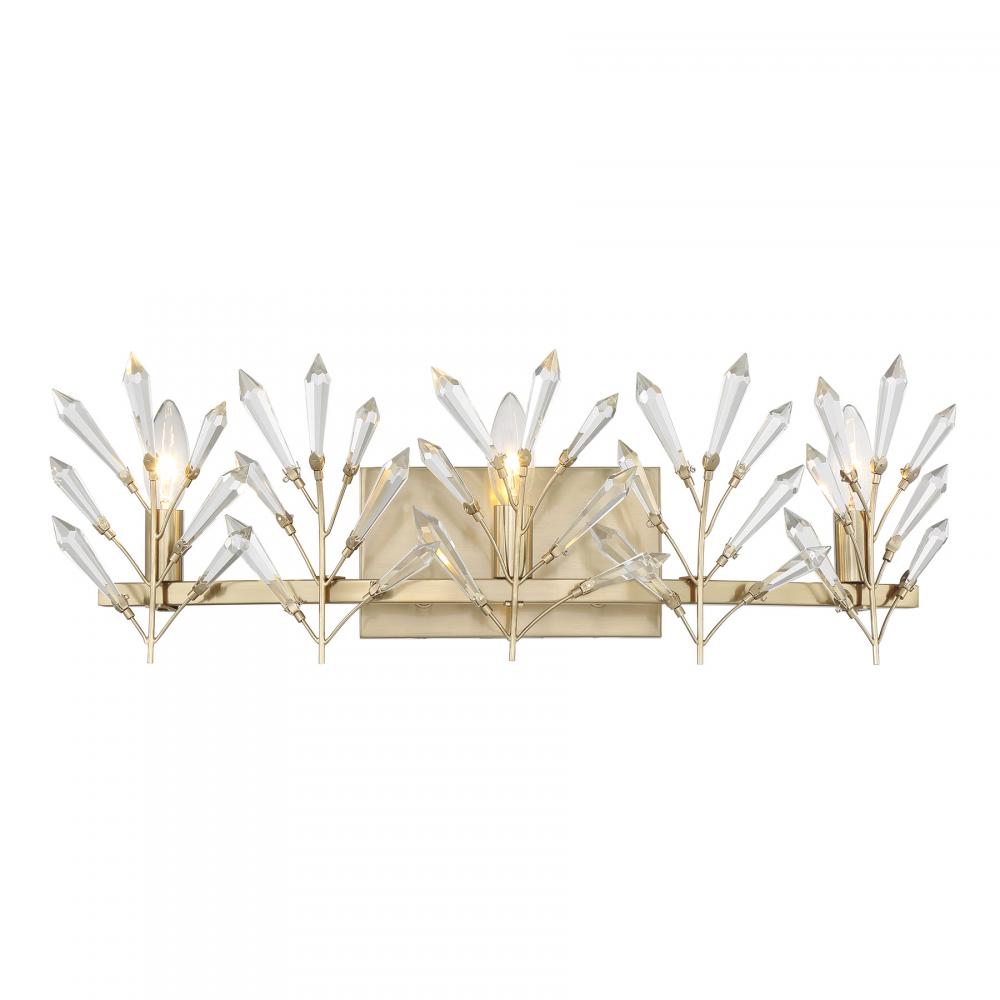 Orianna 3-Light Bathroom Vanity Light in Noble Brass