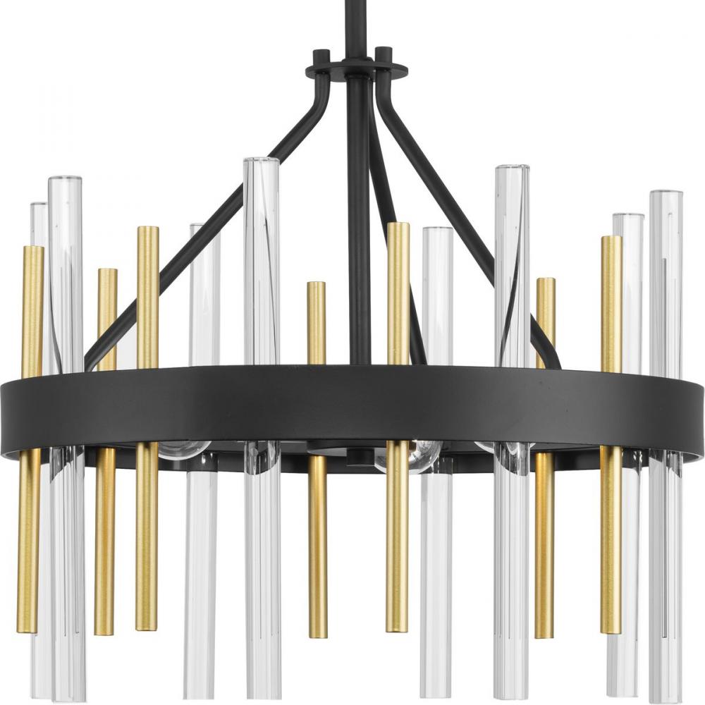 Orrizo Collection 16 in. Three-Light Black Luxe Semi-Flush Convertible