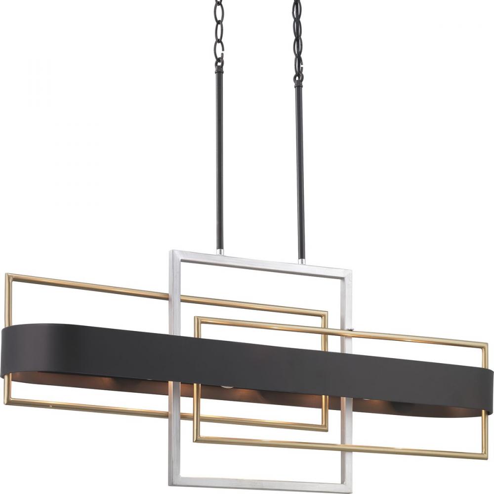 Adagio Collection Six-Light Matte Black Luxe Chandelier Light