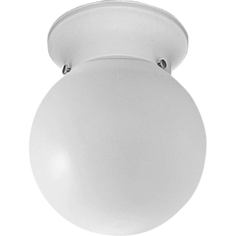 One-Light Glass Globe 6" Close-to-Ceiling