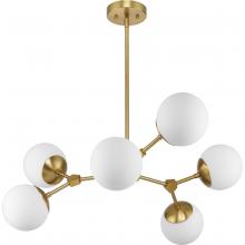 Progress P400308-109 - Haas Collection Six-Light Brushed Bronze Mid-Century Modern Chandelier