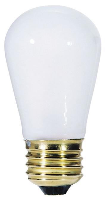 11W S14 Incandescent Frost E26 (Medium) Base, 130 Volt, Card