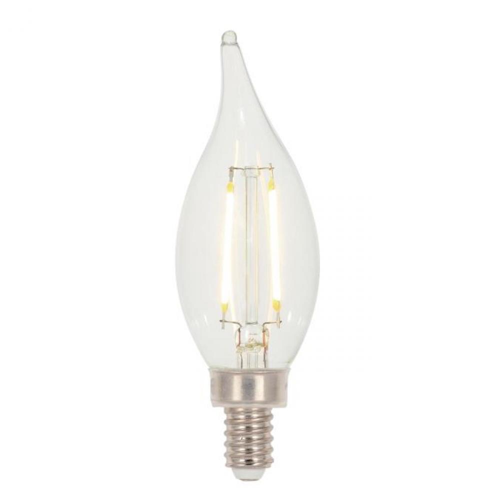 3.3W CA11 Filament LED Dimmable Clear 3000K E12 (Candelabra) Base, 120 Volt, Box