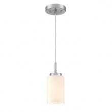 Westinghouse 6135300 - Mini Pendant Brushed Nickel Finish White Opal Glass