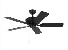 Generation Lighting 5LDO44MBK - Linden 44'' traditional indoor/outdoor midnight black ceiling fan with reversible motor