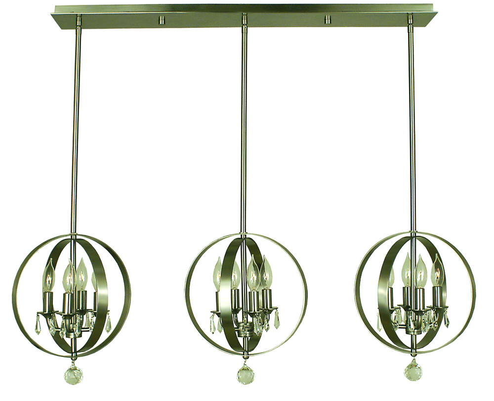 12-Light Mahogany Bronze Constellation Island Chandelier