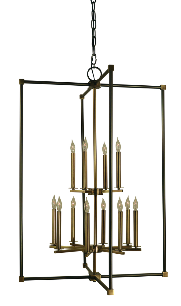 12-Light Mahogany Bronze/Antique Brass Lexington Chandelier