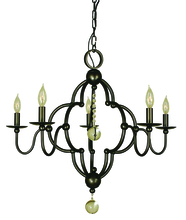 Framburg 1161 AB - 5-Light Antique Brass Quatrefoil Dining Chandelier