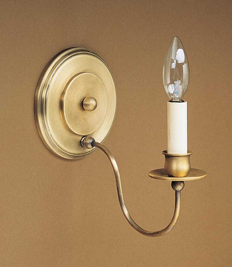 Wall Sconce 1 J-Arm Dark Brass 1 Candelabra Socket