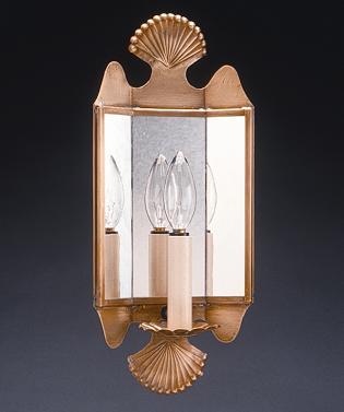 Mirrored Wall Sconce Crimp Top And Bottom Dark Antique Brass 1 Cnadelabra Socket Plain Mir