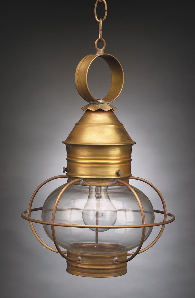 Caged Onion Hanging Dark Brass Medium Base Socket Clear Glass