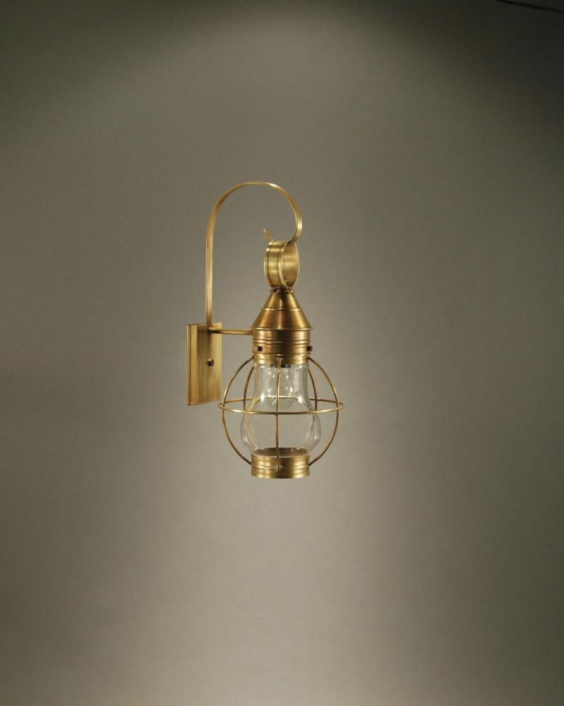 Caged Pear Wall Antique Brass Medium Base Socket Optic Glass