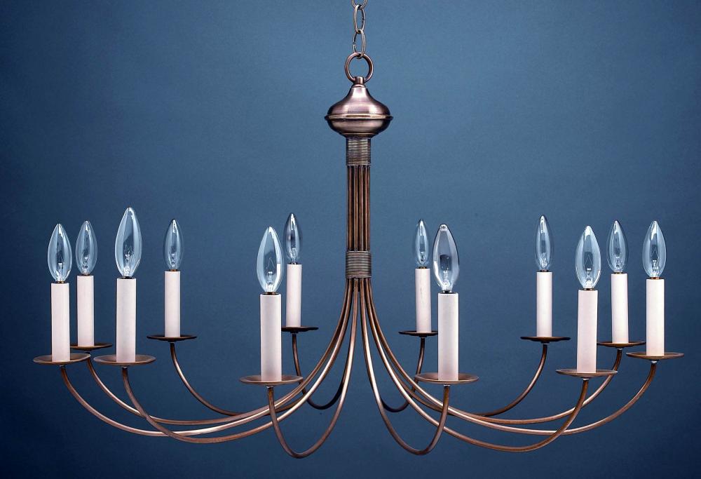 Hanging J-Arms Dark Brass 12 Candelabra Sockets