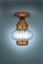 Northeast Lantern 2024-VG-MED-CLR - Onion Flush No Cage Verdi Gris Medium Base Socket Clear Glass