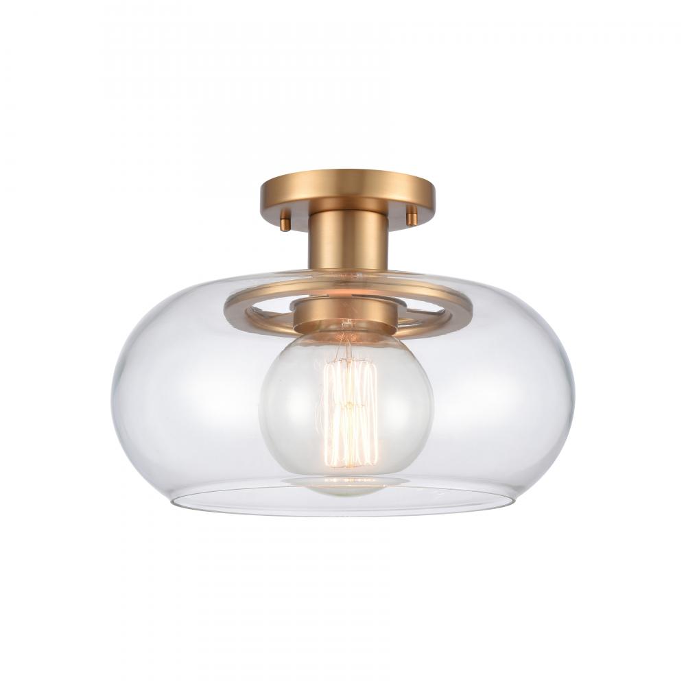 Clement 13'' Wide 1-Light Semi Flush Mount - Brushed Gold