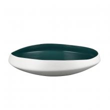 ELK Home H0017-9744 - Greer Bowl - Low White and Turquoise Glazed (2 pack) (2 pack)